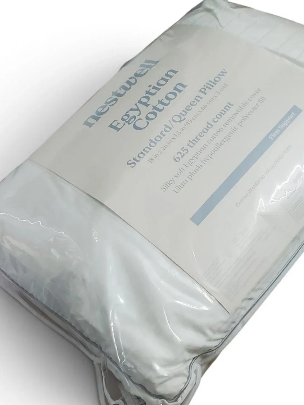 New Nestwell Egyption Cotton Firm Support Standard/Queen 1 Pillow.